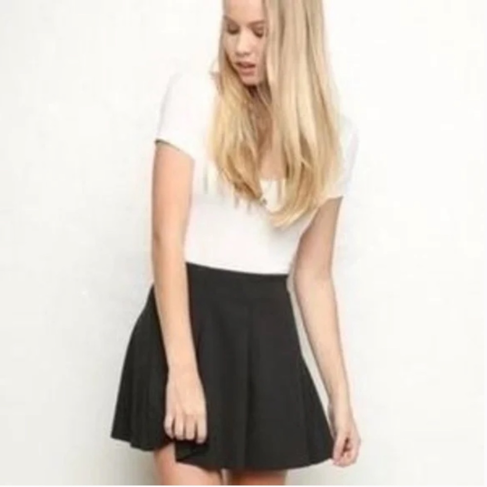 Brandy Melville Black Mini Skater Skirt